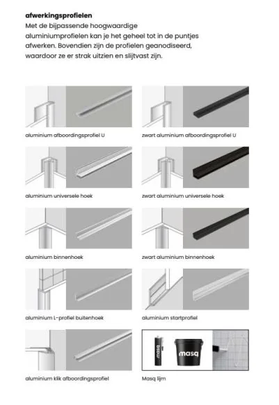 Masq® Aluminium Universele hoek 12-20mm - lengte 2600mm