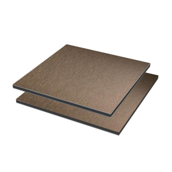 dibond plaat brushed brons
