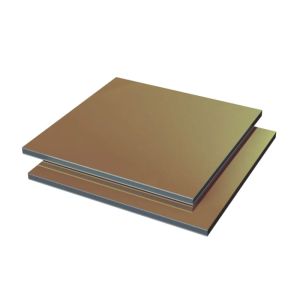 dibond plaat spiegel goud

